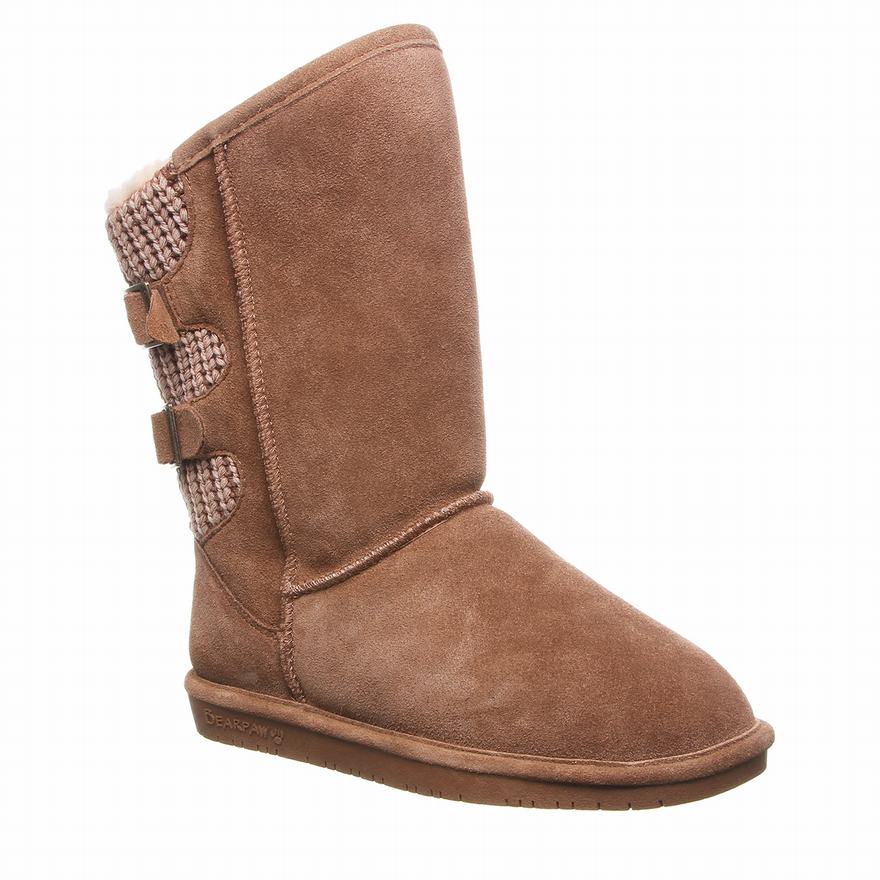 Bearpaw Boshie Wide Short Boots UK - Women's Boots Brown ||XPRBQN-738||